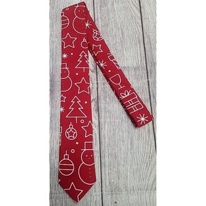 Opposuits Christmas Holiday Classic Pointed Neck Tie Red White 57"